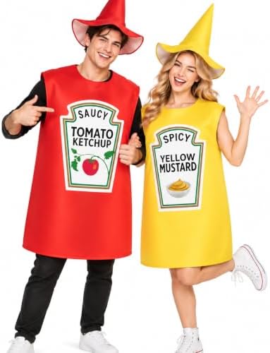 Halloween Group Couple Costume Hot Dog Ketchup Mustard Halloween Costumes
