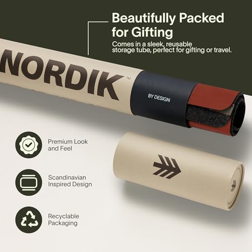 Nordik Felt and Leather Desk Mat - Dual Layer Emberwood Brown 35 x 17 in