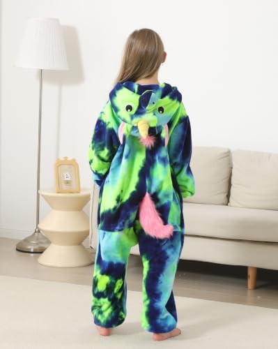 Animal Onesie Pajamas for Kids, Soft Flannel Halloween Cosplay Costume for Boys Girls