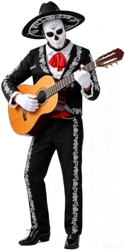Spooktacular Creations Halloween Mens Day of The Dead Costume, Mariachis Skeleton Costume