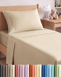 Twin Size 3 Piece Sheet Set - Comfy Breathable & Cooling Sheets - Cream