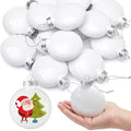 Zubebe 24 Pcs 3.15 Inch Blank White DIY Christmas Ball Ornaments for Craft