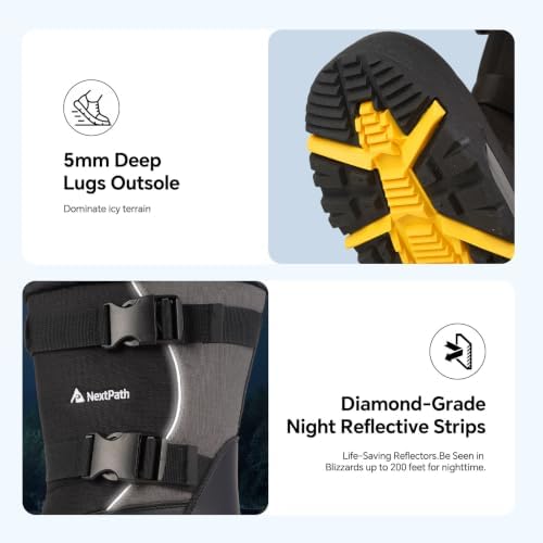 Men's Snow Boots, Waterproof Insulated Winter Boots for Men, -40°F