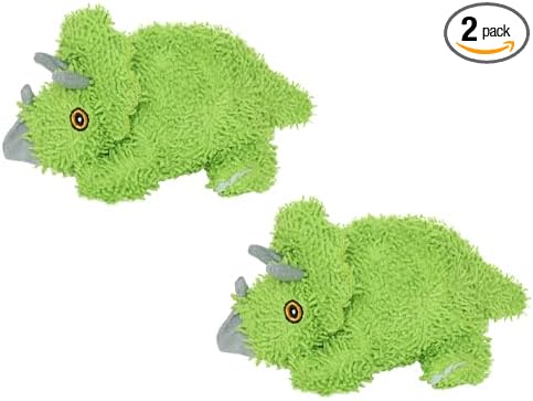 MIGHTY® 2 Pack Microfiber Medium Triceratops Dog Toys | Ultra Durable Plush Toy with Multiple Layers & Reinforced Seams , Washable and Floats , Mighty® Construction