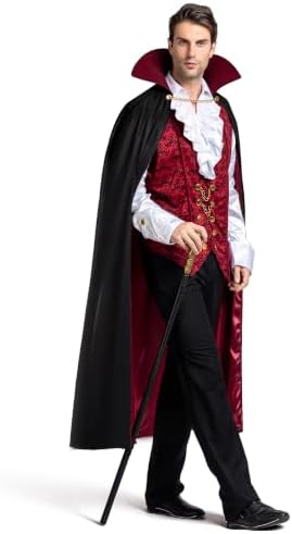 Spooktacular Creations Halloween Men Vampire Costume,Halloween Men's Vampire Cape, Dracula Costume Men