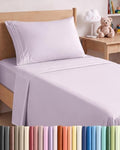 Twin Size 3 Piece Sheet Set - Breathable & Cooling Sheets - Light Lavender