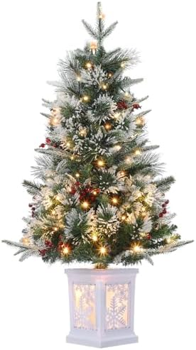 3ft Pre-Lit Christmas Tree, Artificial Christmas Trees with 78 LED Lights