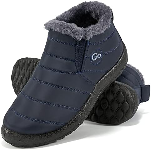 Alicegana Snow Boots for Women Winter: Warm Fur Lined Ankle Booties Comfortable Waterproof Slip On Lightweight Womens Boots