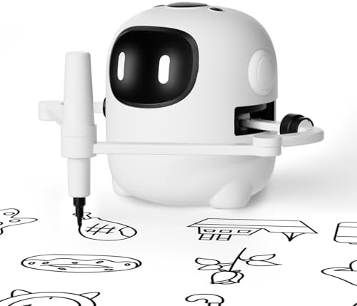 RIVGOT Drawing Robot for Kids with 150 Cards, Voice Interactive Educational Drawing Machine, Montessori Painting Learning Toys for 3 4 5 6 7 8 Year Old Boys Girls Birthday Party