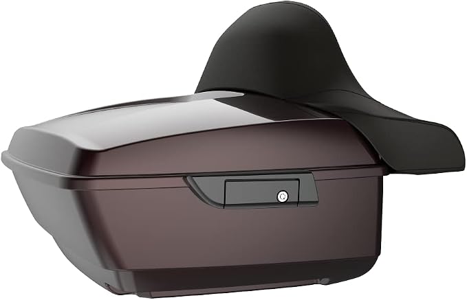 Advanblack Road Glide Tour Trunk Pack Midnight Crimson King Tour Trunk Pack Luggage +Wrap-Around Backrest Pad for '97-'25 Harley Touring Road King Street Glide Electra Glide CVO models