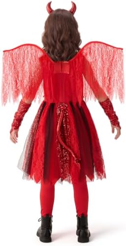 Spooktacular Creations Halloween Devil Costume Kids, Red Devil Costume for Girls for Child Halloween Cosplay Themed Parties