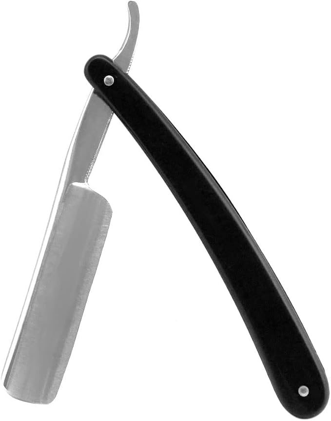 Grandslam Shaving Straight Razor Kit, Steel Cutthroat Straight Razor With Leather Strop, Shaving Brush, Stainless Steel Shaving Bowl and Stand, Shaving Soap, Gift for Men, Black…