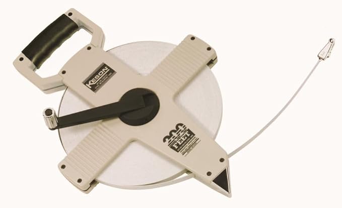 Keson NR18100 Nylon Coated Steel Blade Measuring Tape with Zero Point at Tape End and Hook End (Graduations: ft., in. 1/8), 100-Foot