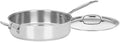 Cuisinart 5.5 Quart Sauté Pan w/ Cover, Stainless Steel Pan with Lid, Large Kitchen Pan, Dishwasher Safe, Compatible with Induction, Electric, Gas Cooktops, Oven Safe Saucepan, Cool Grip Handles | Stainless steel sauté pan with tight-fitting lid, induc...