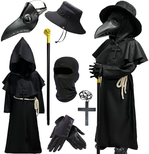 Wakejoy Plague Doctor Costume Kids Scary Halloween Costumes Outfits 130