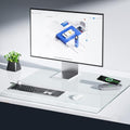 VASUHOME 32" x 20" Premium Tempered Glass Desk Mat with Beveled Edge - Ergonomic Desk Protector, Crystal Clear, Dry Erase Surface, Ideal Table Top Protector for Home & Office