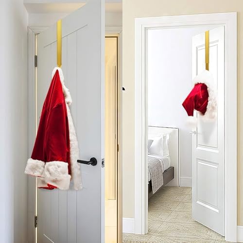 Gold Wreath Hanger, Christmas Decorations Adjustable Wreath Hangers for Front Door Adjustable from 14.9-25 Inches Over The Door Hooks Organizer Larger Hangers Festival Wreaths, Decorations Hook