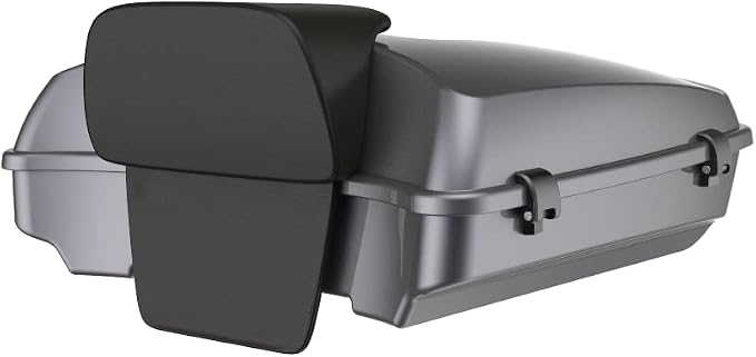 Advanblack Road Glide Tour Trunk Pack Smoke Gray Razor Tour Trunk Pack Backrest Pad for '97-'25 Harley Touring Road King Street Glide Electra Glide CVO models