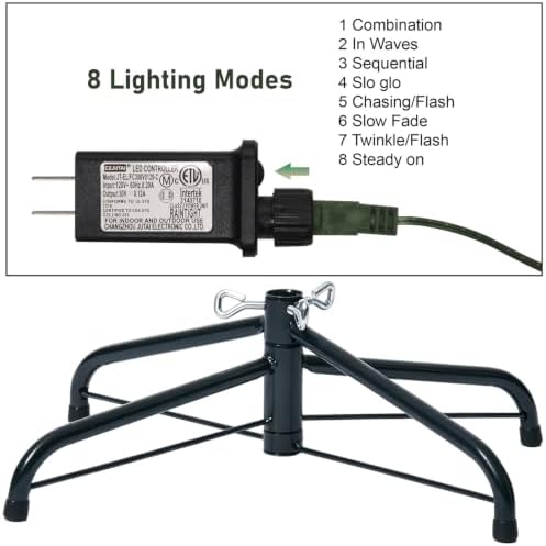 Juegoal 6 FT Pre-Lit Pencil Christmas Tree with Fiber Optic, 245 LED Lights