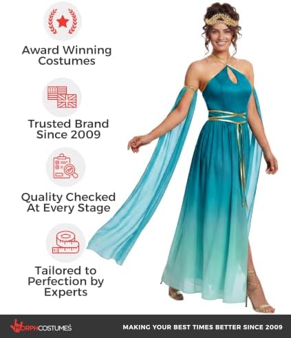 Morph Greek Goddess Costume Women, Toga Dress, Halloween Costume For Women