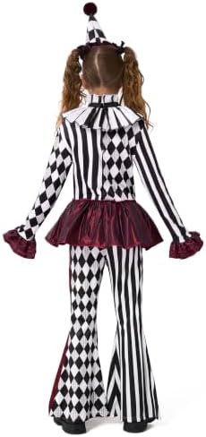 Spooktacular Creations Halloween Clown Costume for Girls, Jester Clown Costume for Kids, Halloween Role Play & Dress Up