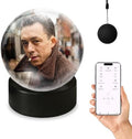 Upgrade Memory Orb Video Player, No App Crystal Sphere 3D Photo Display Ornament 2.7 In 4GB Built-in Dream Ball, Cordless Digital Light for Christmas Memorial Gift Baby Wedding (WIFI-Black Orb)