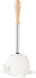 Turtle Base Toilet Brush and Holder Set - Ceramic Toilet Bowl Cleaner Brush, DIY-Paintable Toilet Base Bathroom Brush for Home & Commercial Use - White