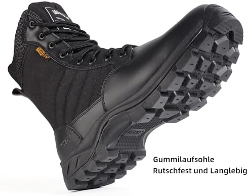 Men's Military Tactical Work Boots with Side Zipper, Puncture Resistant, Desert Combat, Army Jungle, 8 Inch Lightweight Hiking Boots