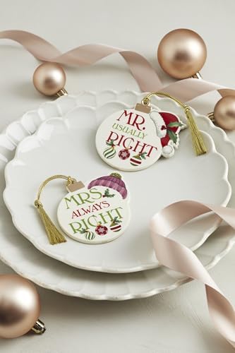 Lenox 898308 Mr. & Mrs. 2-Piece Ornament Set, Christmas, Holiday Decorations