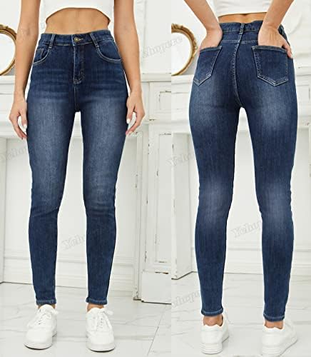 Yehopere Women's Winter Fleece Lined Jeans Slim Fit Warm Skinny High Waist Denim Jean
