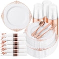 Hioasis 350 Pcs Rose Gold Plates for Party
