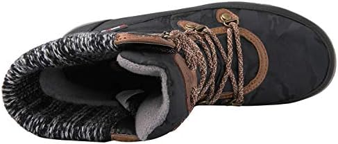 GLOBALWIN Women's Snow Boots Waterproof Mid-Calf Winter Boots for Women with Quilted Knit Panels, Warm Fleece Lining, and Non-Slip Insulated Outdoor Sole