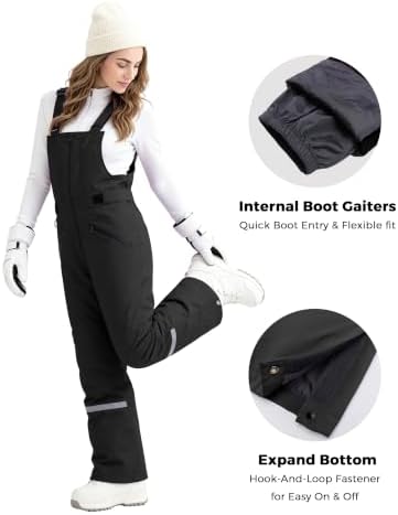 wantdo Womens Snow Bibs Warm Winter Ski Pants Outdoor Snowboarding Overalls