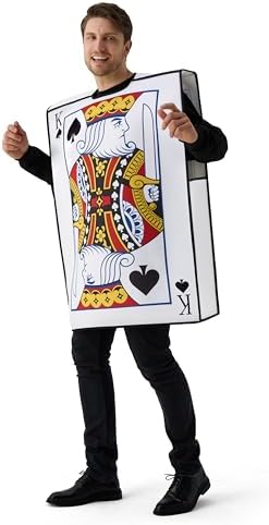 Spooktacular Creations 2 Pcs Adult Couple King & Queen Playing Card Costume for Halloween Costume Cosplay Party, Trick or Treating White