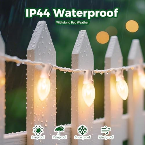 Minetom C9 Christmas Lights Outdoor, 100FT String Lights with 100 Bulbs