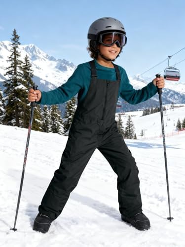 Haloumoning Boys Snow Bibs Kids Ski Pants 5-14 Years