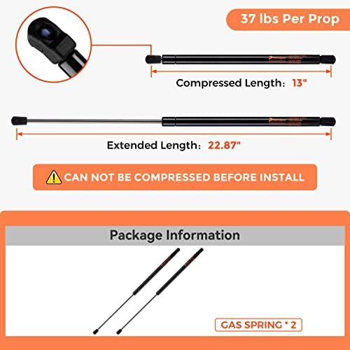 C16-20877 23 inch 37 lbs Gas Strut Shocks,23" Gas Spring Lift for RV Motorhome Side Bay Door Leer Camper Shell Pickup Truck Cap Topper Canopy Glass Door Hatch Back Window Bed Cover, 2 Pack