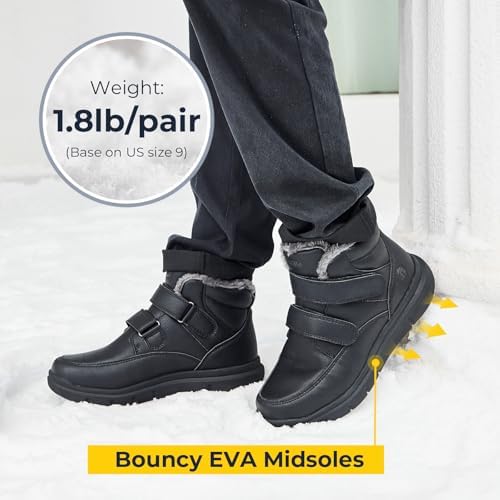 FitVille Extra Wide Men's Winter Boots Fur Lined Snow Boots for Men