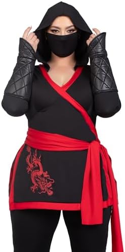 Leg Avenue Women's Plus-Size 4 Piece Ninja Assassin Costume