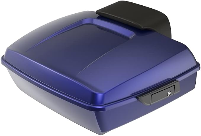 Advanblack Road Glide Tour Trunk Pack Zephyr Blue Chopped Tour Trunk Pack Backrest Pad for '97-'25 Harley Touring Road King Street Glide Electra Glide CVO models
