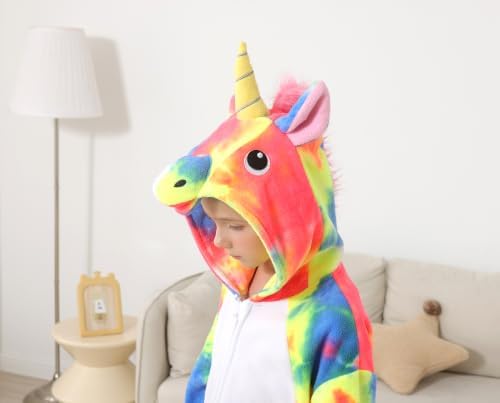 Animal Onesie Pajamas for Kids, Soft Flannel Halloween Cosplay Costume for Boys Girls