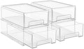 Sorbus Clear Stackable Storage Drawers with Pull-Out Bins (Medium, 4 Pack)