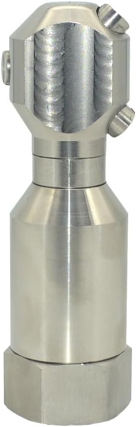VARMHUS 360° Rotating Spray Nozzle, 304 Stainless Steel High Pressure Continuous Rotary Cleaner for Barrel, Tank, and Industrial Drum Washing (1/2")