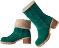 VIMISAOI Mid calf Winter Boots for Women Warm Ankle Snow Chunky Heel Boots