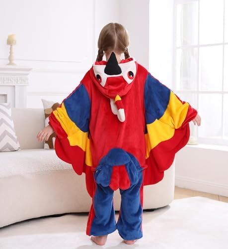 Animal Onesie Pajamas for Kids, Soft Flannel Halloween Cosplay Costume for Boys Girls