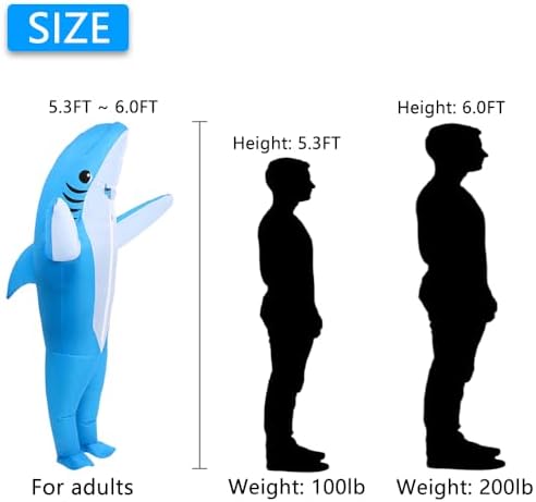 KMiKE Inflatable Shark Costume for Adults & Kids