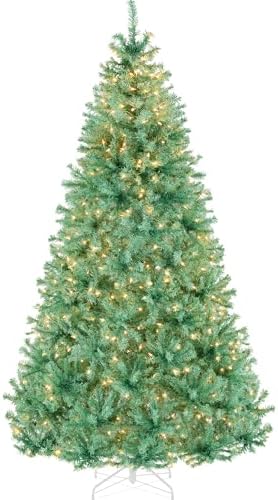 Best Choice Products 9ft Pre-Lit Sage Green Christmas Tree, Full Artificial Holiday Decoration w/ 2,000 Branch Tips, 900 Lights, Foldable Base
