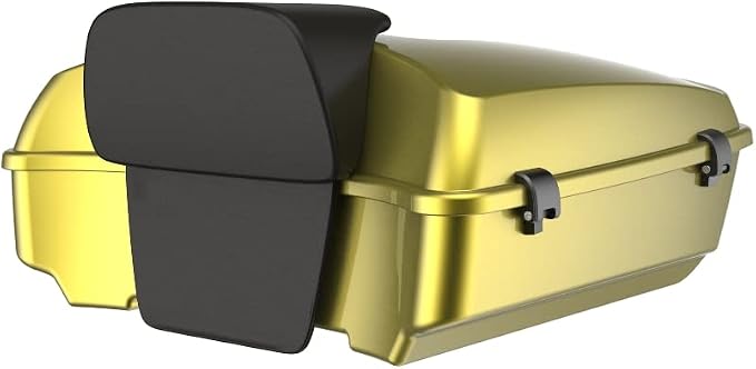 Advanblack Road Glide Tour Trunk Pack Eagle Eye Yellow Chopped Tour Trunk Pack Backrest Pad for '97-'25 Harley Touring Road King Street Glide Electra Glide CVO models