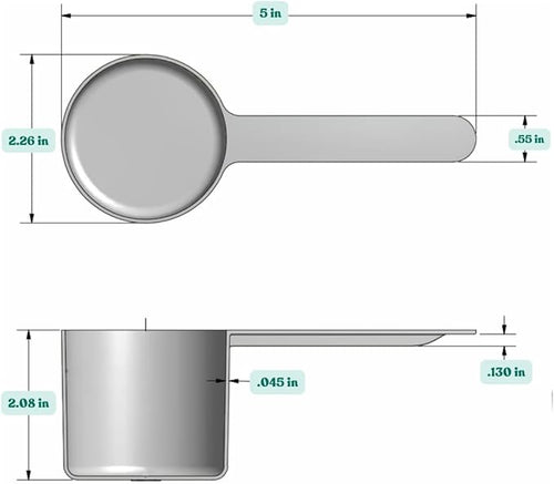 1/2 Cup (4 Oz. | 118.4 mL) Long Handle Plastic Measuring Scoop for Coffee, Protein Powder, Pet Food, Spices, Grains, Dry Goods – Food-Grade BPA-Free (Pack of 1)
