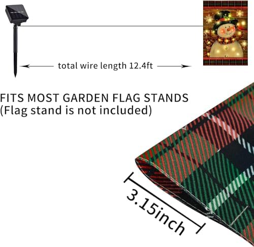 Lighted Christmas Snowman Garden Flag Outdoor Decor, 28x40 In